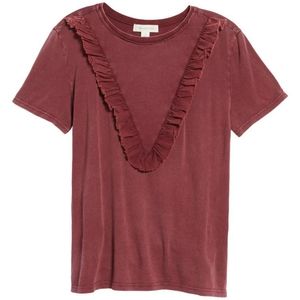 Treasure & Bond Ruffle Tee Red Grape